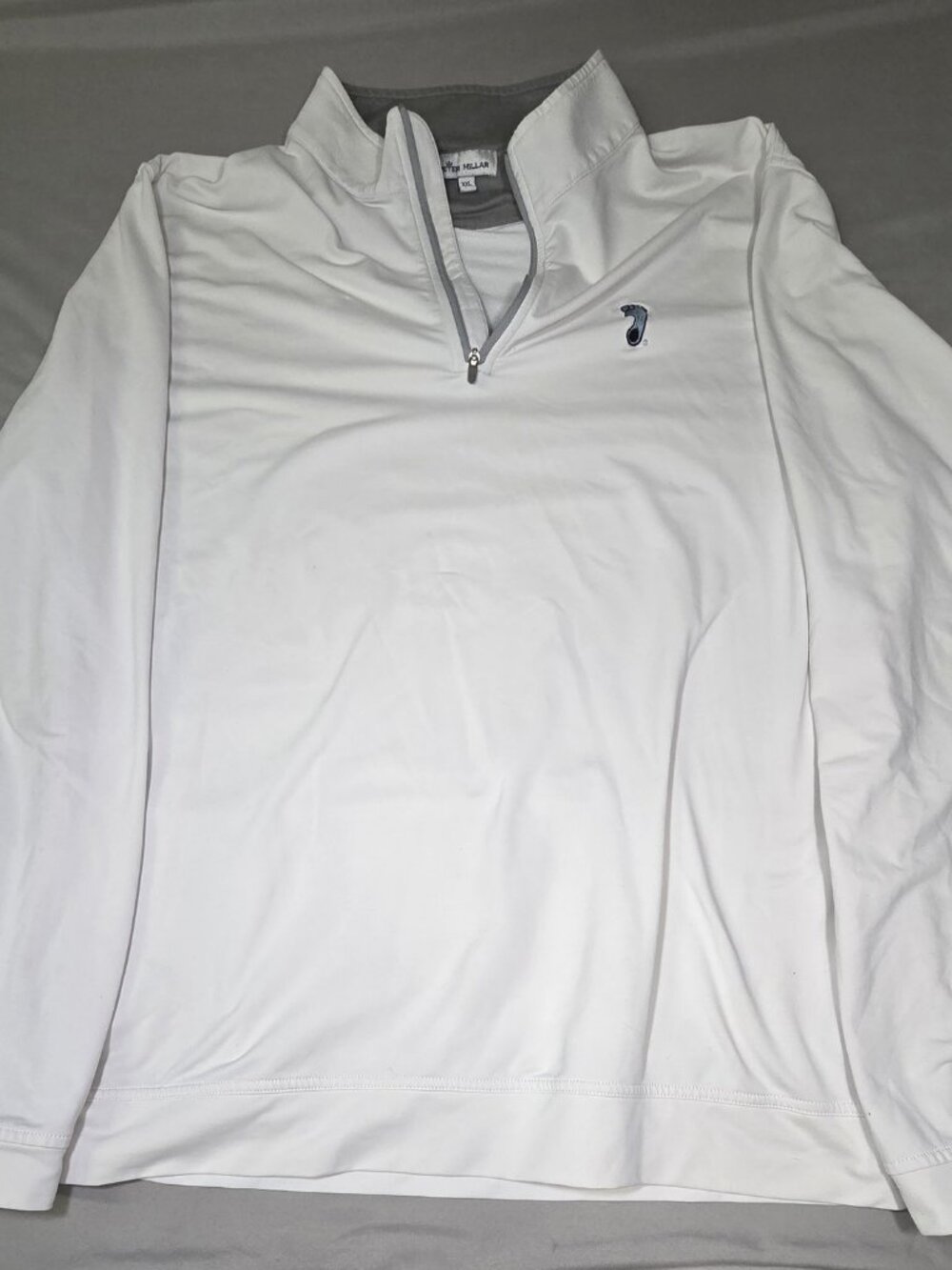 Peter Millar White Quarter Zip Pullover UNC Tar Heels Logo Mens XXL